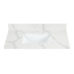 Altair Design Arbios 36&quot Modern Stone Vanity Top in Calacatta White