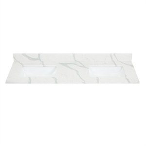 altair design arbios 60&quot quartz stone vanity top in calacatta white