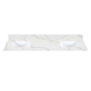 altair design arbios 72&quot quartz stone vanity top in calacatta white