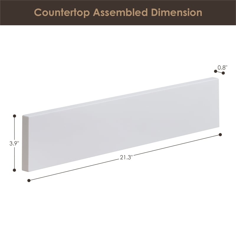 Altair Design 21 in.W Engineered Stone Vanity Sidesplash in Snow White