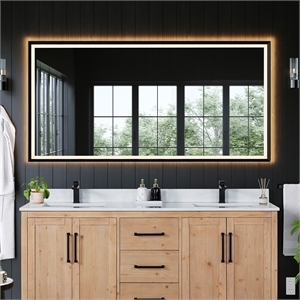 Apollo 72&quot Aluminum Framed in Black Bathroom/Vanity LED Lighted Wall Mirror