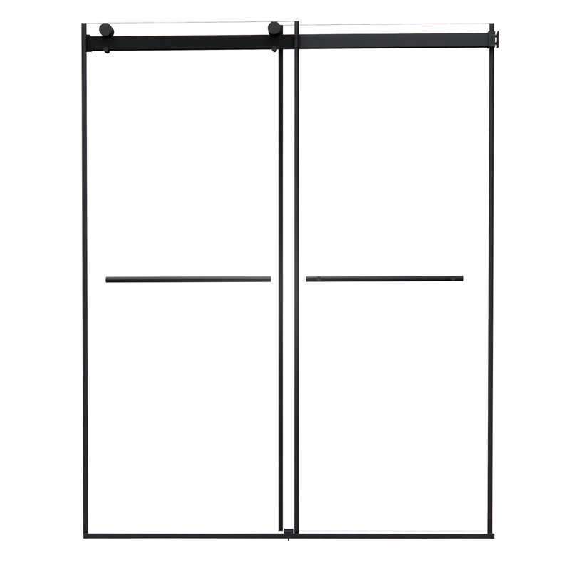 Belizzi By Pass Frameless Exposed Roller Shower Door with Clear Glass