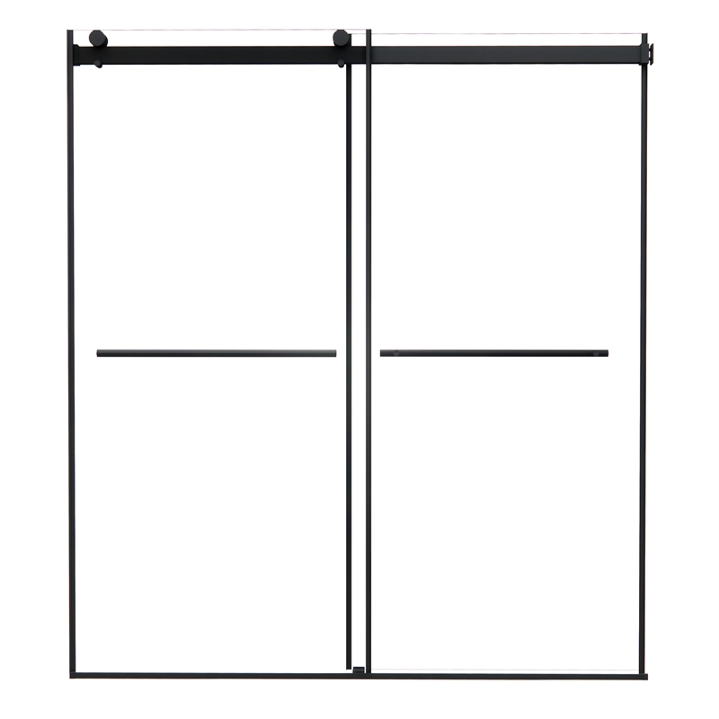 Belizzi By Pass Frameless Exposed Roller Shower Door with Clear Glass