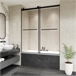 Belizzi By Pass Frameless Exposed Roller Tub Door with Clear Glass
