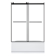 Belizzi By Pass Frameless Exposed Roller Tub Door with Clear Glass