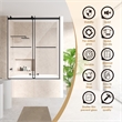 Belizzi By Pass Frameless Exposed Roller Tub Door with Clear Glass