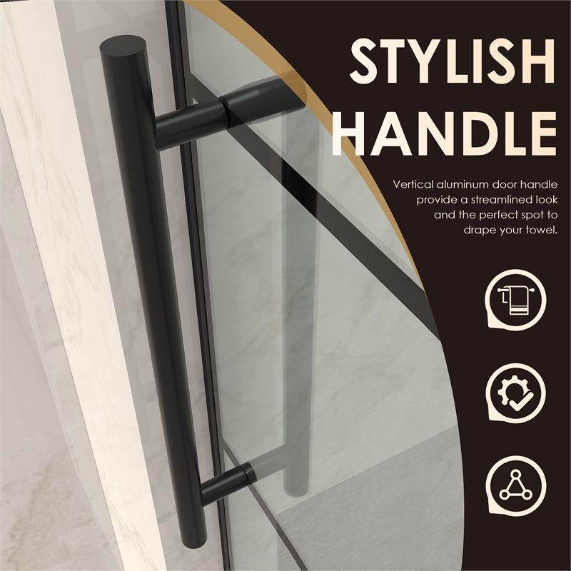 Sankiz Single Sliding Frameless Shower Door with Clear Glass
