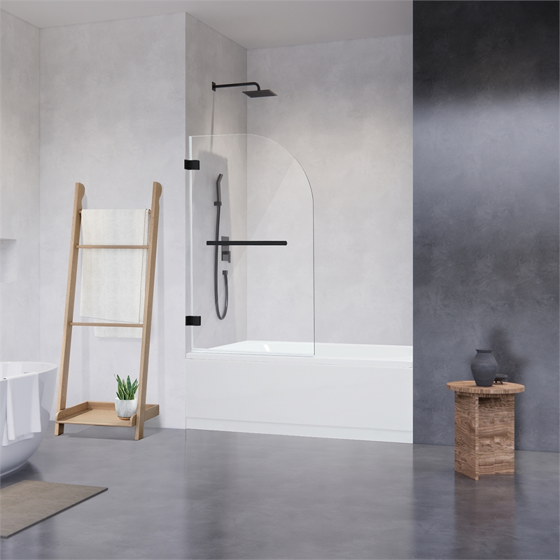 Alvise Frameless Hinged Tub Door with Clear Glass