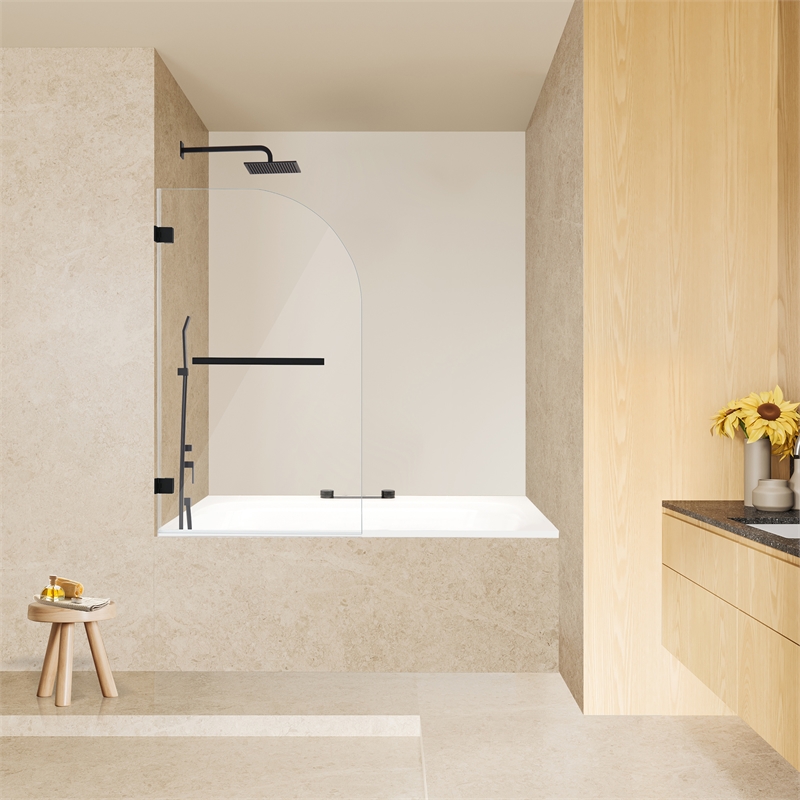 Alvise Frameless Hinged Tub Door with Clear Glass