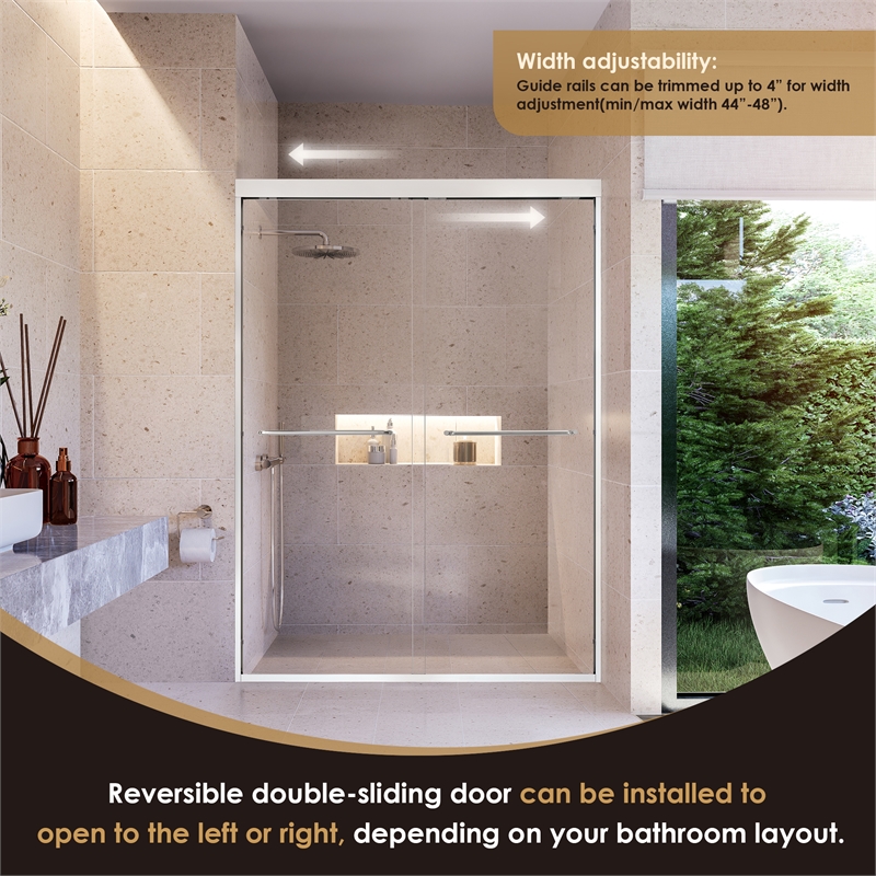 Ennis By Pass Framed Shower Door with Clear Glass
