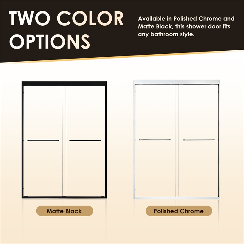Ennis By Pass Framed Shower Door with Clear Glass
