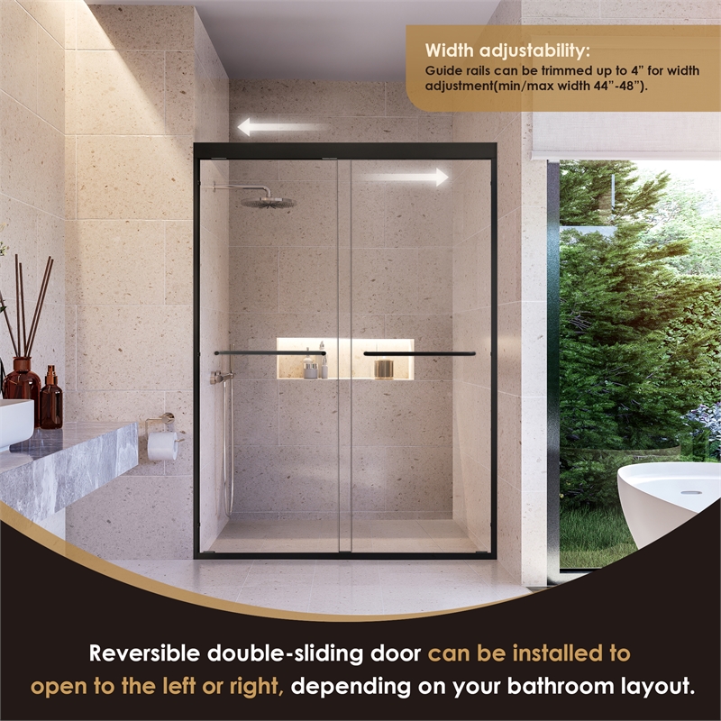 Ennis By Pass Framed Shower Door with Clear Glass