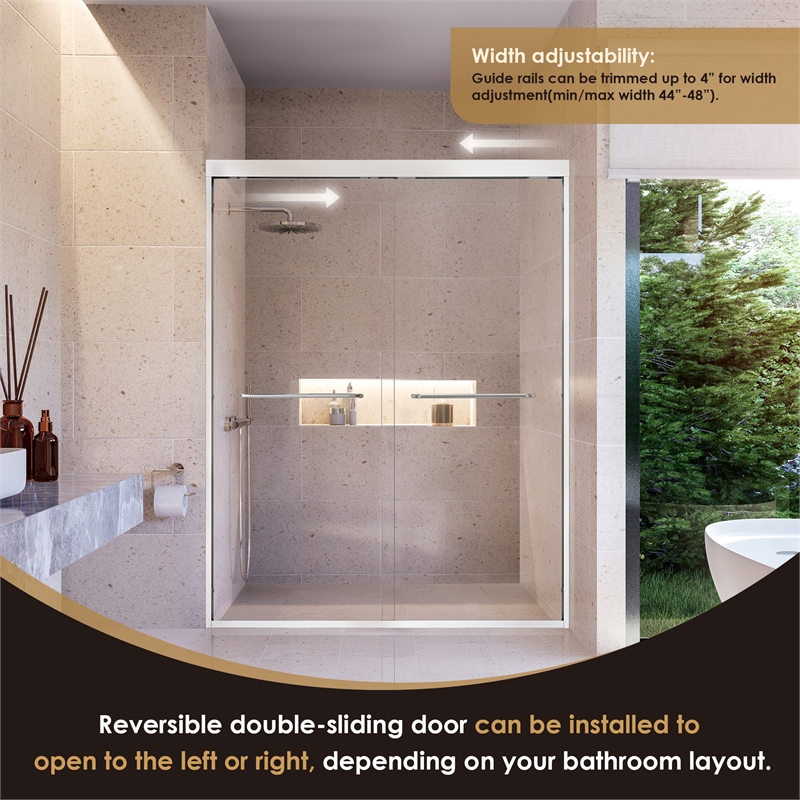 Ennis By Pass Framed Shower Door with Clear Glass