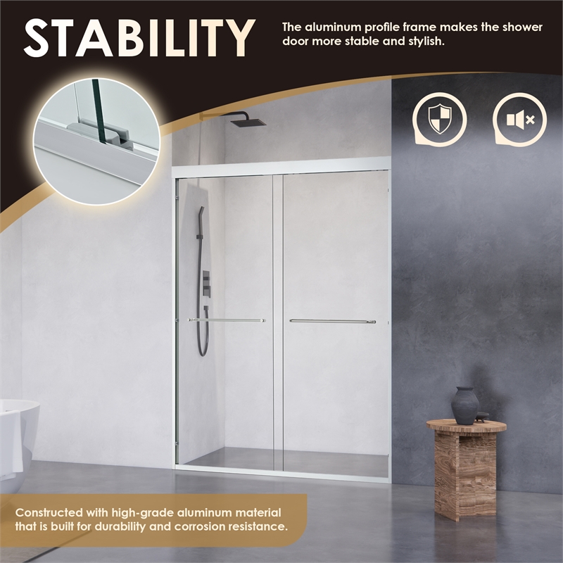 Ennis By Pass Framed Shower Door with Clear Glass