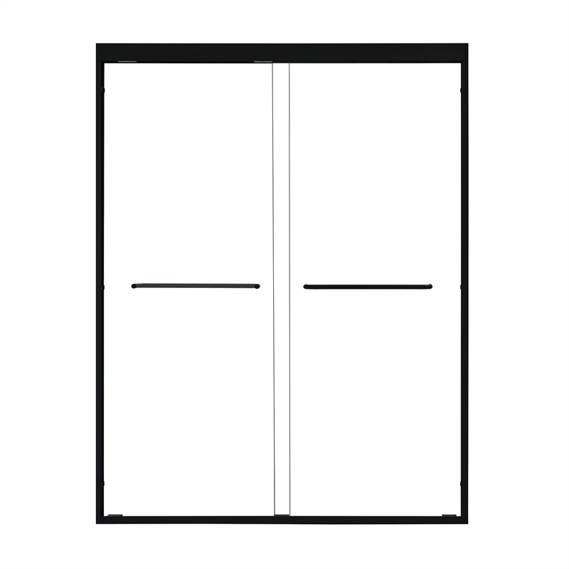 Ennis By Pass Framed Shower Door in Matte Black with Clear Glass
