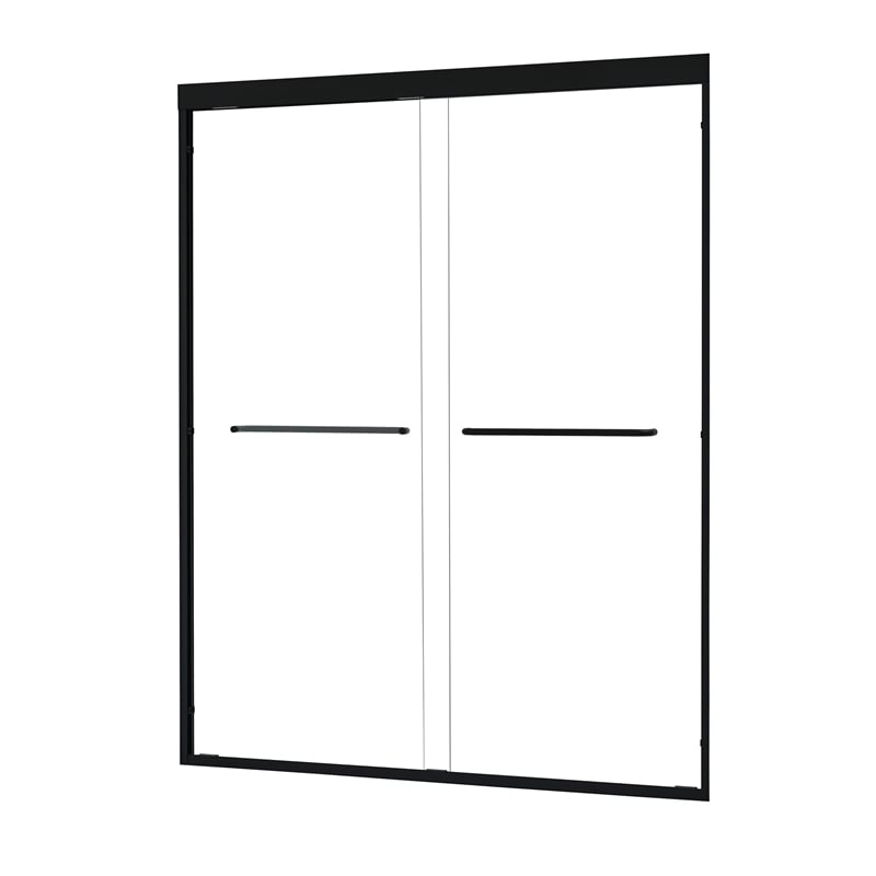 Ennis By Pass Framed Shower Door in Matte Black with Clear Glass