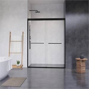 Ennis By Pass Framed Shower Door in Matte Black with Clear Glass
