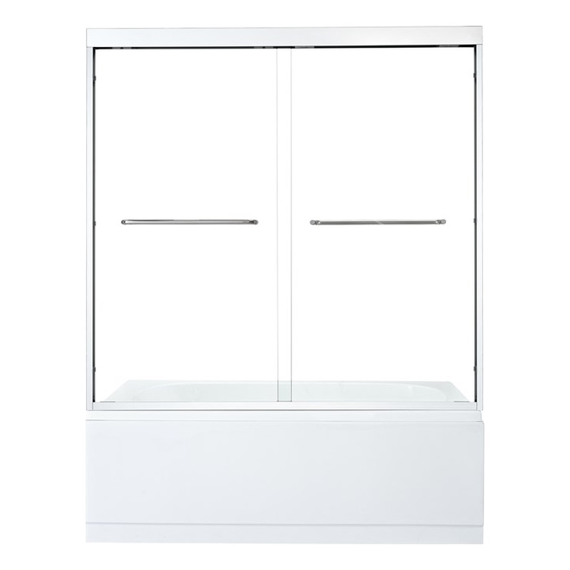 Ennis By Pass Framed Tub Door in Polished Chrome with Clear Glass