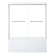 Ennis By Pass Framed Tub Door in Polished Chrome with Clear Glass