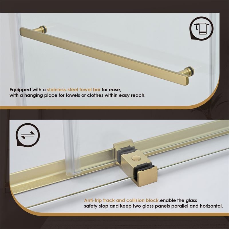 Bolani By Pass Frameless Exposed Roller Shower Door with Clear Glass