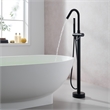 Marina Brass Freestanding Tub Faucet in Matte Black with Handshower