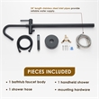 Marina Brass Freestanding Tub Faucet in Matte Black with Handshower