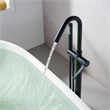 Marina Brass Freestanding Tub Faucet in Matte Black with Handshower