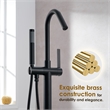 Marina Brass Freestanding Tub Faucet in Matte Black with Handshower