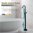 Marina Brass Freestanding Tub Faucet in Matte Black with Handshower