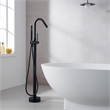 Marina Brass Freestanding Tub Faucet in Matte Black with Handshower