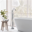 Marina Brass Freestanding Tub Faucet in Polished Chrome with Handshower