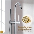 Marina Brass Freestanding Tub Faucet in Polished Chrome with Handshower
