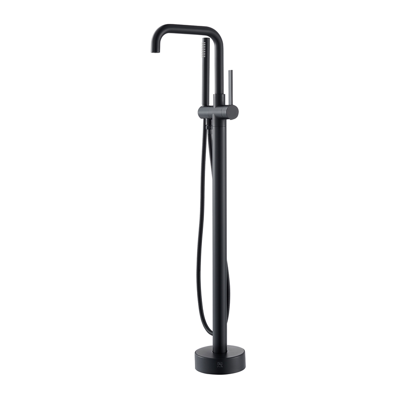 Florin Brass Freestanding Tub Faucet in Matte Black with Handshower