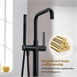 Florin Brass Freestanding Tub Faucet in Matte Black with Handshower
