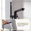 Allario Gleaming Brass Freestanding Tub Faucet in Matte Black with Handshower