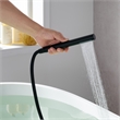Allario Gleaming Brass Freestanding Tub Faucet in Matte Black with Handshower