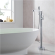 Allario Gleaming Brass Freestanding Tub Faucet in Chrome with Handshower