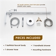 Allario Gleaming Brass Freestanding Tub Faucet in Chrome with Handshower