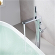 Allario Gleaming Brass Freestanding Tub Faucet in Chrome with Handshower