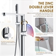 Allario Gleaming Brass Freestanding Tub Faucet in Chrome with Handshower
