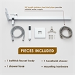 Camino Radiant Brass Freestanding Tub Faucet in Chrome with Handshower