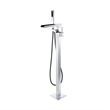 Camino Radiant Brass Freestanding Tub Faucet in Chrome with Handshower