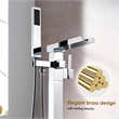 Camino Radiant Brass Freestanding Tub Faucet in Chrome with Handshower