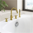 Sundale Brass Split Bathtub Faucet Four-Piece Set  Brushed Gold with Handshower