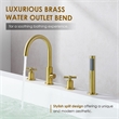Sundale Brass Split Bathtub Faucet Four-Piece Set  Brushed Gold with Handshower