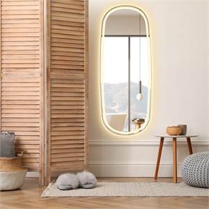 Cellini 26&quot Bathroom/Dressing LED Lighted Wall Mirror in Gold Aluminum Framed