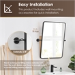 Dieux 24'' Rectangular Aluminum Framed in Matte Black Bathroom Pivot Wall Mirror