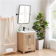 Dieux 24'' Rectangular Aluminum Framed in Matte Black Bathroom Pivot Wall Mirror