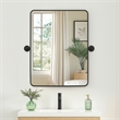 Dieux 24'' Rectangular Aluminum Framed in Matte Black Bathroom Pivot Wall Mirror