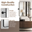 Dieux 24'' Rectangular Aluminum Framed in Matte Black Bathroom Pivot Wall Mirror